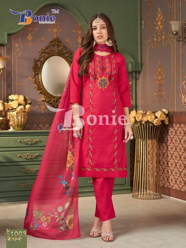 Bonie Farah Vol 1 Beautiful Embroidered Kurti Bottom With Dupatta